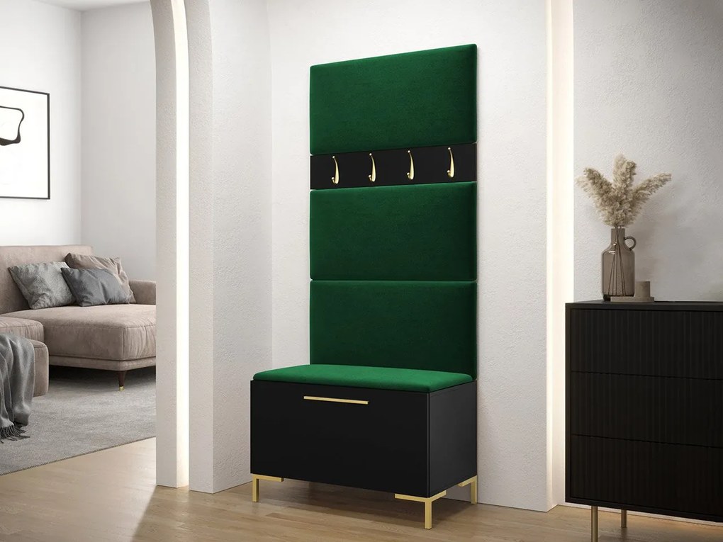 Predsieňová zostava Frunofta III, Farby: dub craft, Farba čalúnenia:: ekokoža Soft 017 (biela)