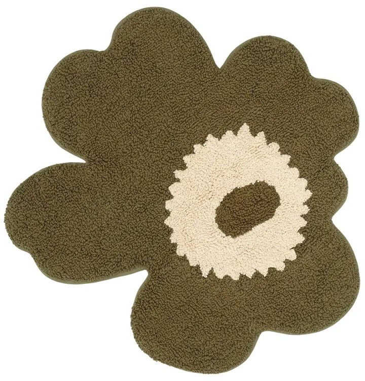 Kúpeľňová predložka Unikko 73x74, zelená umber-krémová