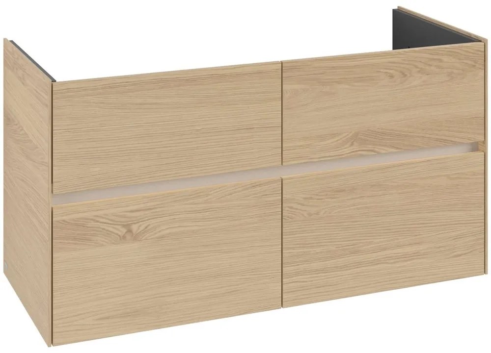 VILLEROY &amp; BOCH Collaro závesná skrinka pod umývadlo, 4 zásuvky, s LED osvetlením, 1161 x 480 x 610 mm, Nordic Oak, C146B0VJ