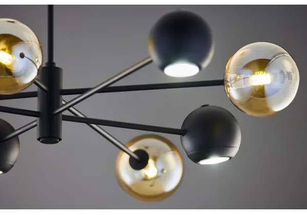 Jupiter 1994 - Luster na tyči MOKA 4xGU10/10W/230V + 4xG9/10W/230V čierna/béžová