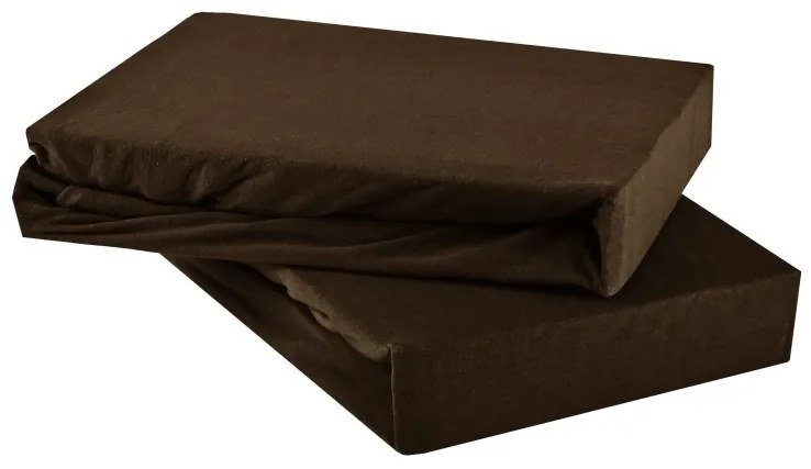 Plachta posteľná tmavohnedá jersey EMI, Plachta California king 180x210