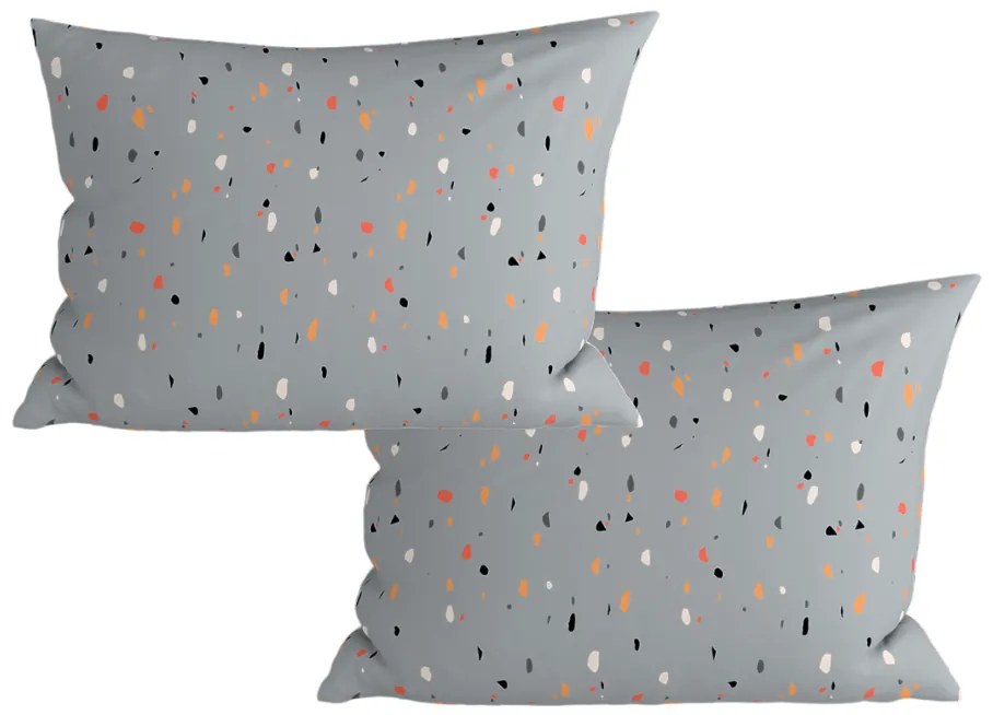 Sada 2 ks dekoračných obliečok na vankúš PINTURA 40x60 cm, sivá