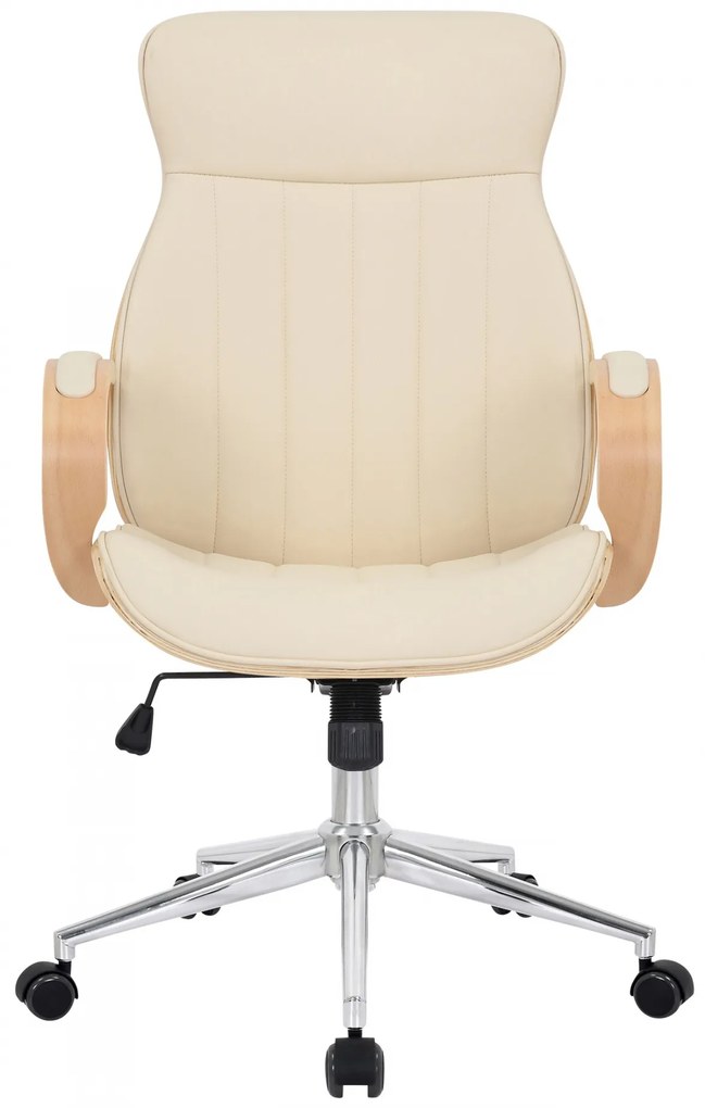 Design-Shop Kancelárska stolička Melilla - drevo natura - Krémová