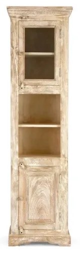 furniture-nabytek.cz - Masívna kúpeľňová skrinka z mangového dreva, lakovaná, prírodná – 50×40×185 cm