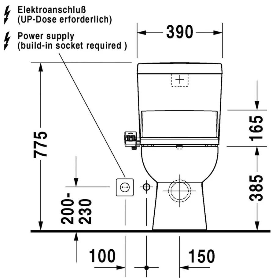 Duravit D-Code - Stojace kombi WC, 695x360 mm, biela 21420900002
