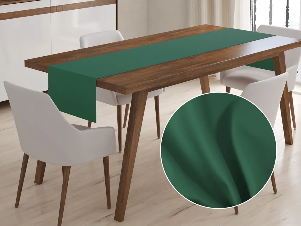 Biante Bavlnený saténový behúň na stôl ST-014 Zelený 35x180 cm