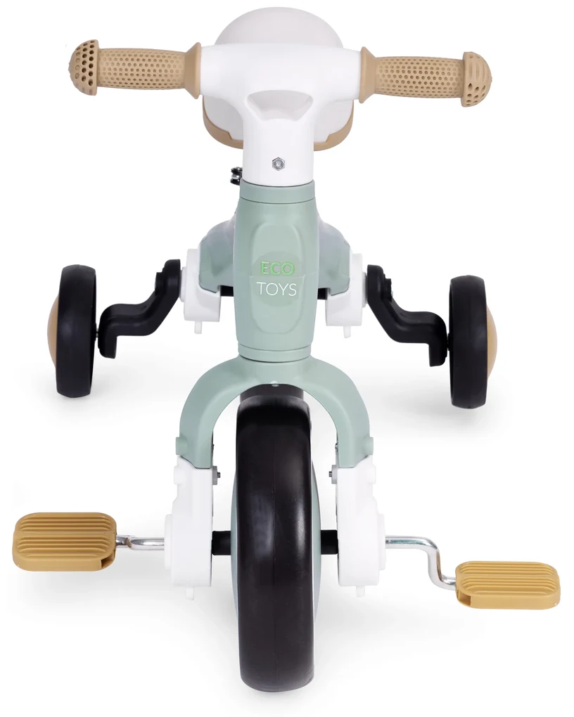 Odrážadlo/ Balančný bicykel s pedálmi 3v1 zelené, ECOTOYS