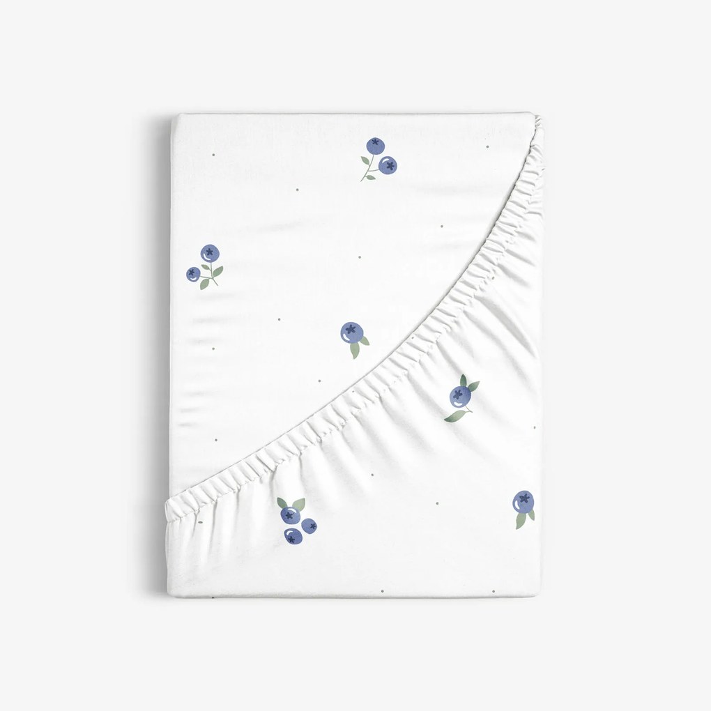 Goldea bavlnená napínacia plachta - čučoriedky 80 x 160 cm