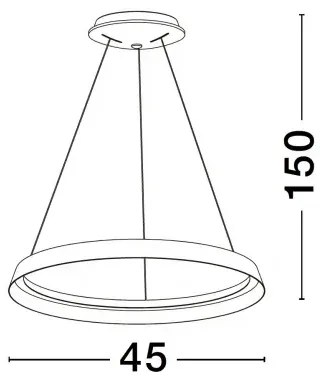 LED stmievateľný biela dizajnový luster Ormi 45