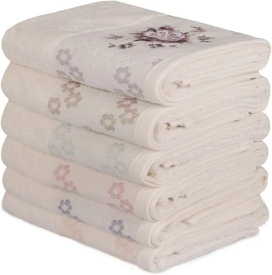 Sada 6 bavlnených uterákov Daireli Ruhno, 50 × 90 cm