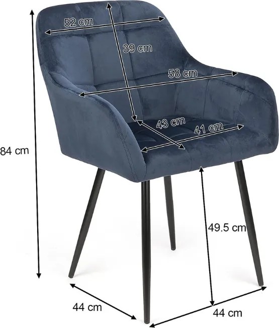 Tmavoružové jedálenské kreslo LOREN VELVET s čiernymi nohami