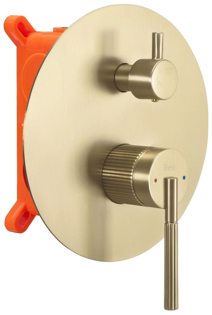 Rea Argon, sprchová súprava pod omietku + krabicový inštalačný systém BOX, zlatá matná, REA-P7810