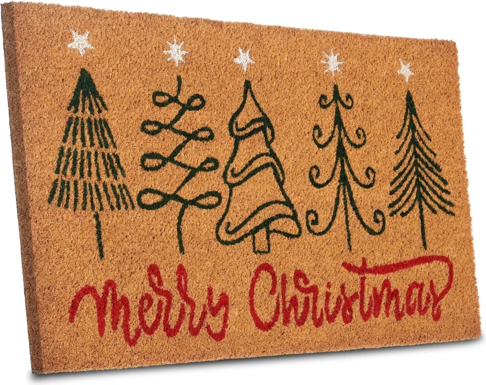 Hanse Home, AKCIA: 40x70 cm Rohožka Vianočné stromčeky 106196 - na von aj na doma, hnedá, chodba / predsieň