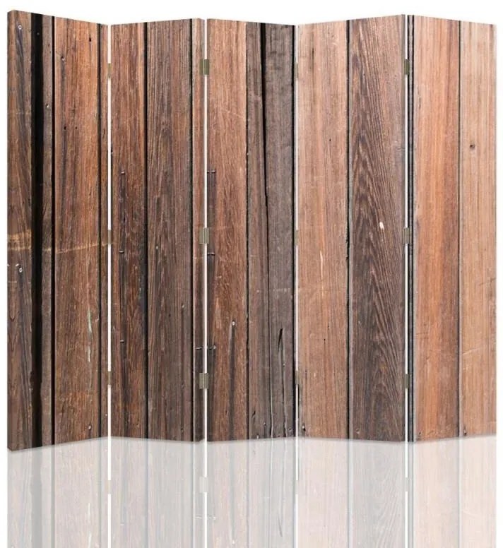 Gario Paraván Dosky v hnedej farbe Rozmery: 110 x 170 cm, Prevedenie: Klasický paraván