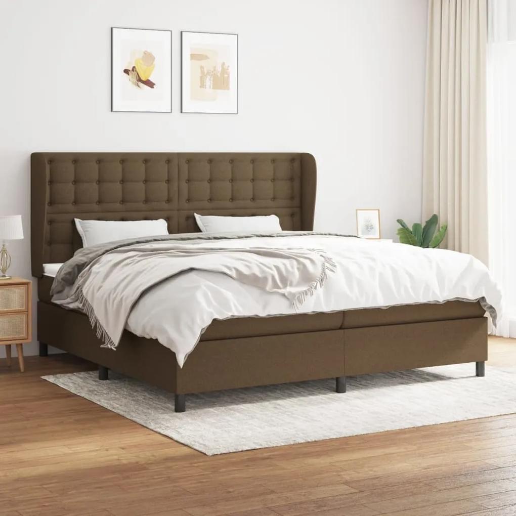 Boxspring posteľ s matracom tmavohnedá 200x200 cm látka 3128312