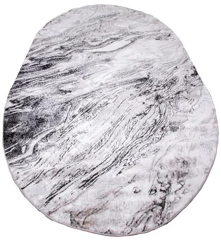 Koberec MAYA PR117 sivý / čierny ovál