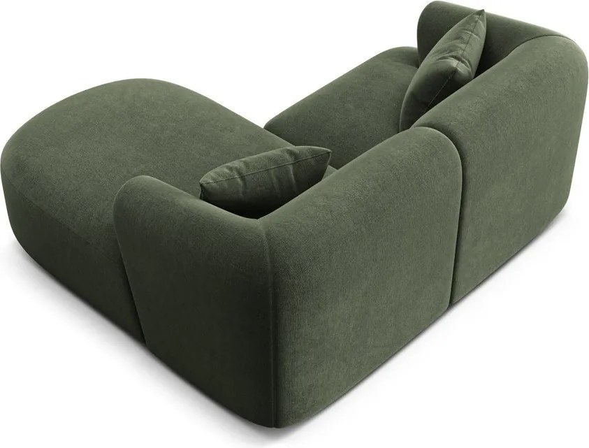 Zelená zamatová rohová pohovka (pravý roh/s leňoškou) Campi – Cosmopolitan Design