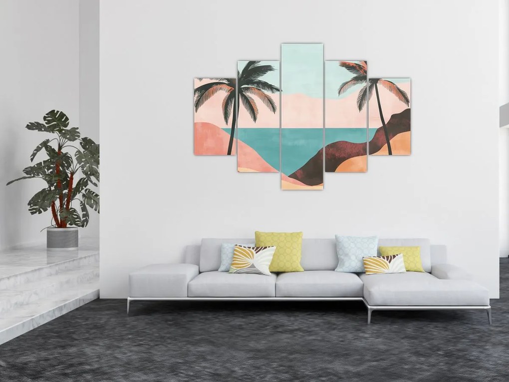 Obraz - Palmy pri mori (150x105 cm)