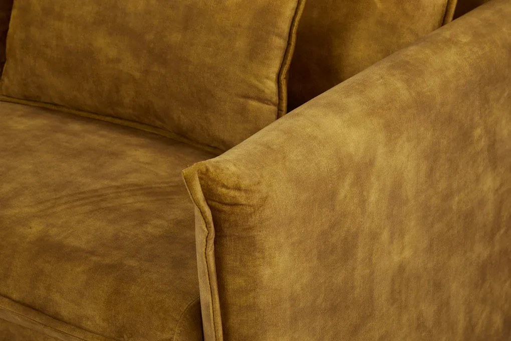 Rozkladacia pohovka APARTMENT 215 cm zamatová horčicovo žltá