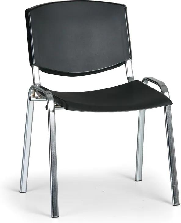EUROSEAT Konferenčná stolička SMILE, chrómovaná konštrukcia, čierna
