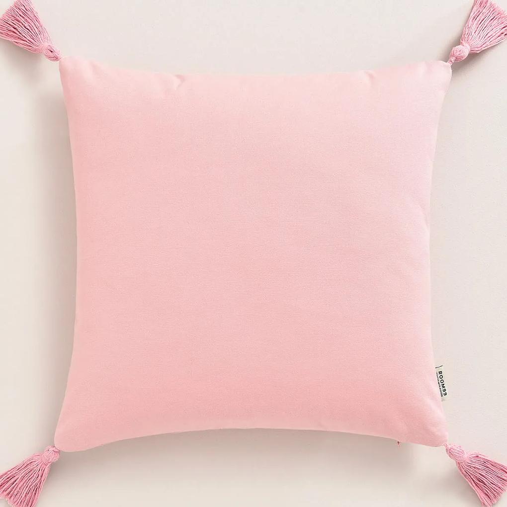 Room99 Dekoračná obliečka so strapcami Soul Bavlna Farba: Ružová, Veľkosť: 40 x 40 cm