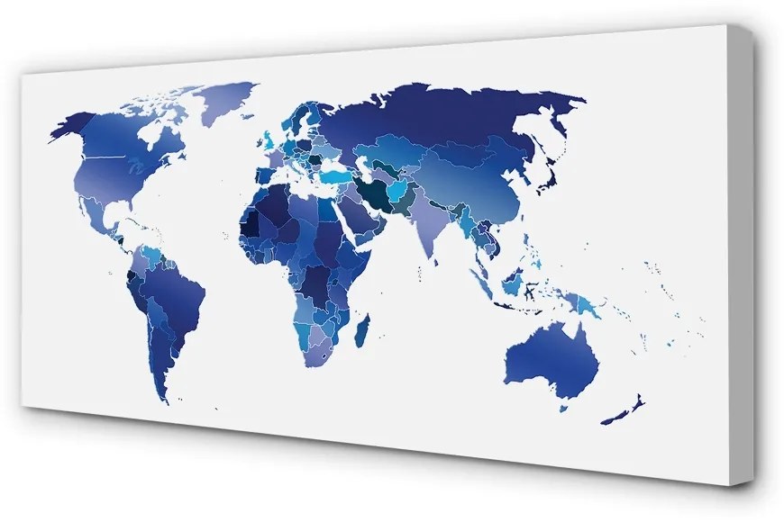 Obraz canvas modrá mapa 100x50 cm