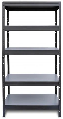 TvojRegal REGÁL PREMIUM 180X90X40 5 políc - čierna/sivá