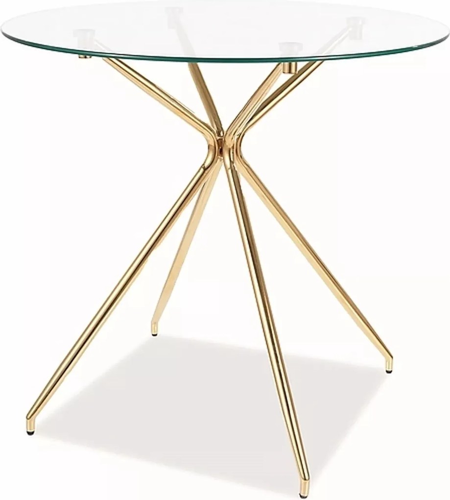Jedálenský stôl Azalia 80 cm číry/zlatý