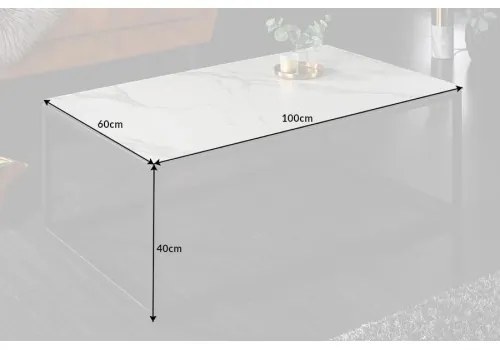 Heureka.sk | Bývanie a doplnky | Nábytok | Stoly a stolíky | Konferenčné stolíky | Konferenčný stôl 41089 100x60cm Marble Look White Ceramik - Komfort-nábytok