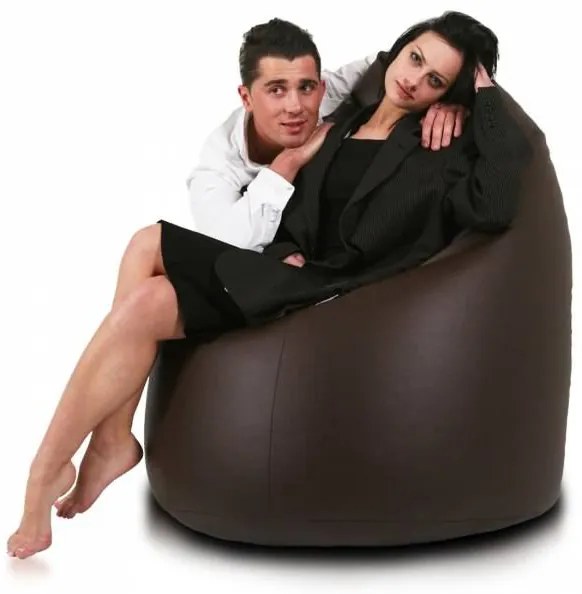 INTERMEDIC SK - Sedací vak Mega Sako z ekokože 135x85 cm | relaxačné a pôrodné kreslo, 335 l Farba: E13 - Hnedá tmavá (Ekokoža)