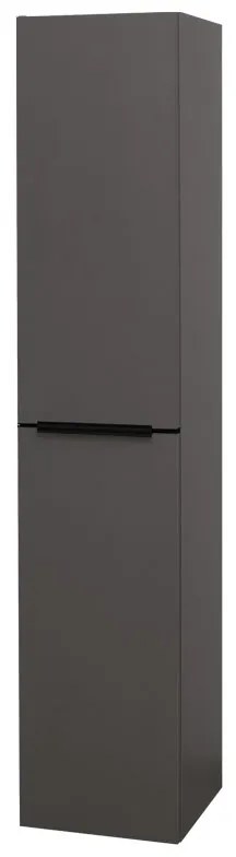 Mereo Mailo, kúpeľňová skrinka vysoká 170 cm, antracit, čierne madlo, MER-CN534LPB