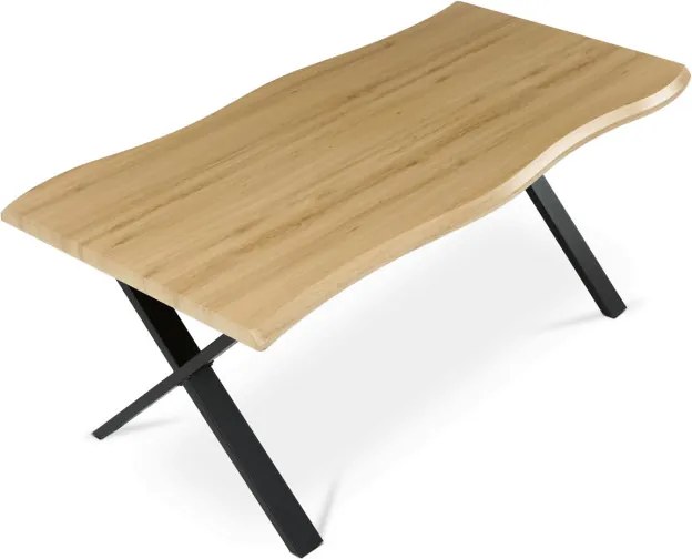 Jedálenský stôl 180x90 cm HT-F4318 OAK divoký dub / čierne nohy