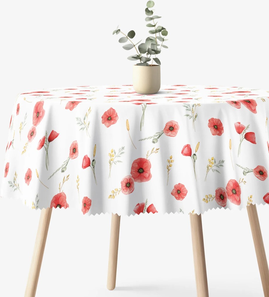 Goldea okrúhly teflónový obrus - vlčie maky Ø 160 cm