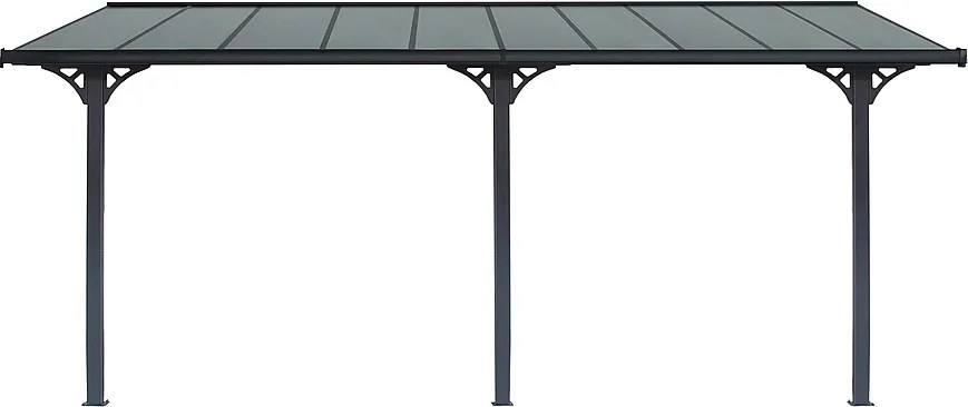 Pergola 618 x 305 cm (čierná+šedý polykarbonát)