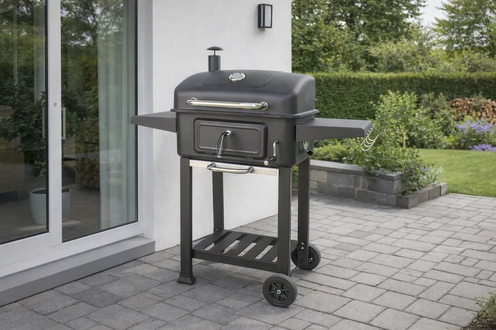 Multifunkčný gril na drevené uhlie BestBerg BBBQ-11B / 54 x 42,5 cm / čierna