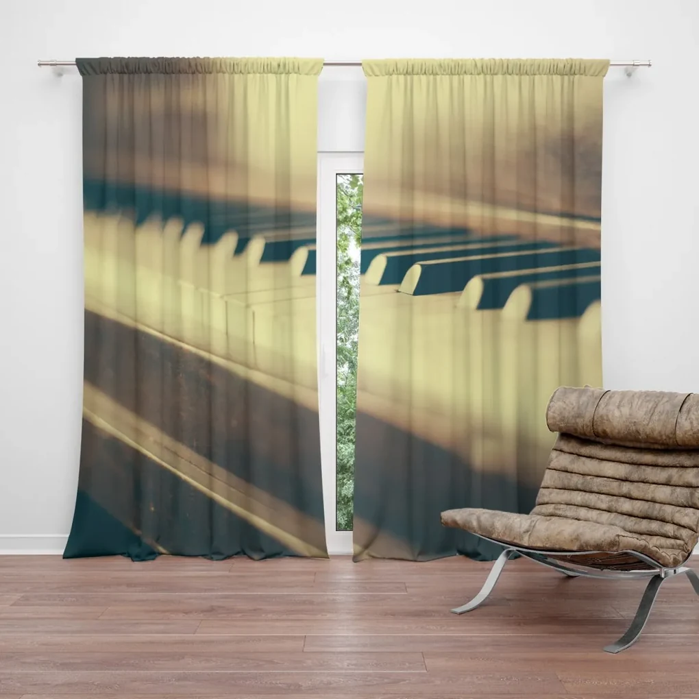 Sablio Záves Klávesy klavíru: 2 ks 140x250 cm