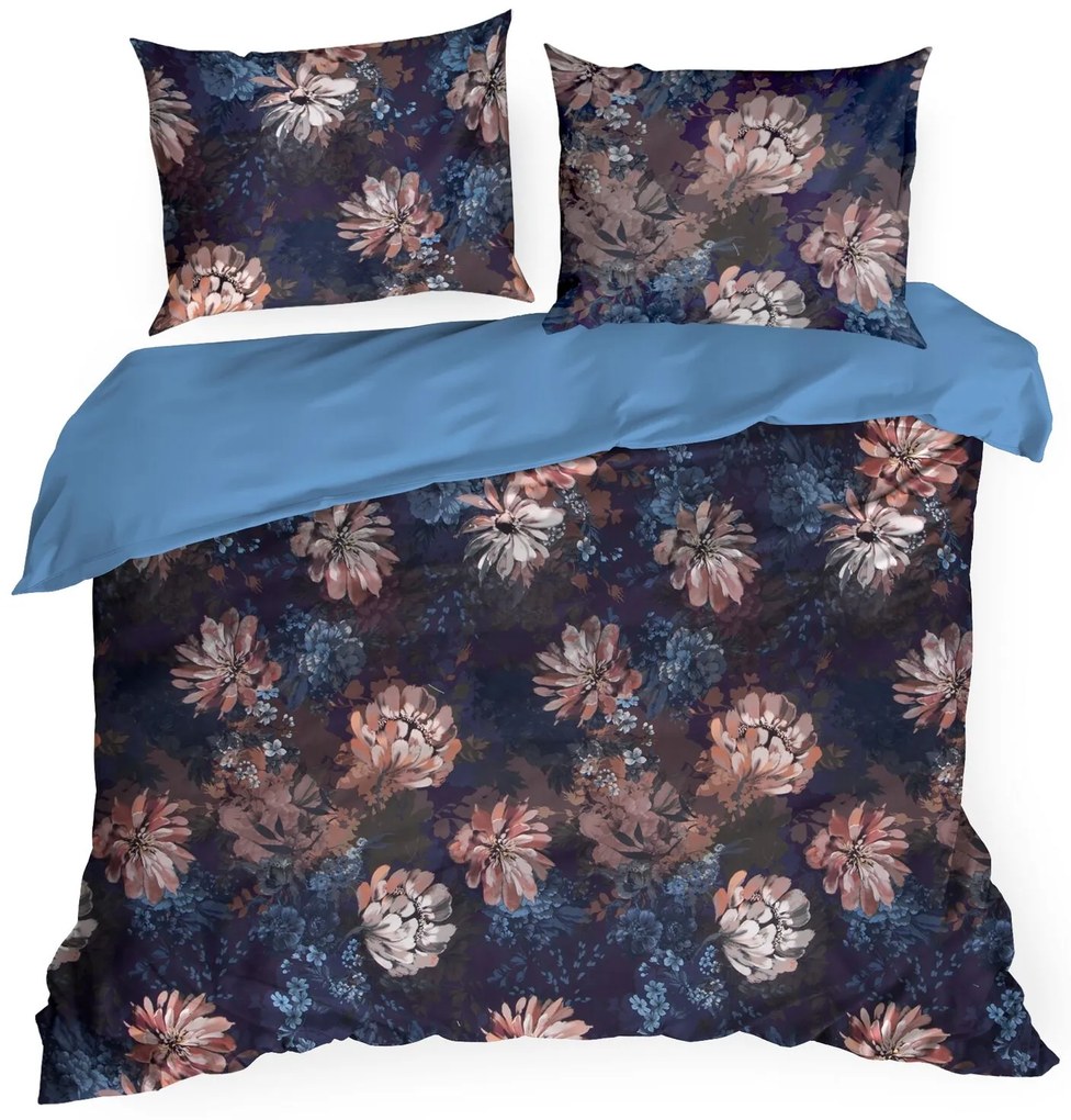 MAKOSATÉNOVÉ OBLIEČKY REINA50 160X200 CM, 2 KS 70X80 CM KVETY