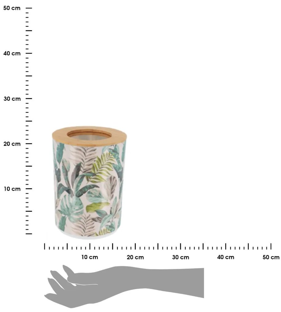 TENDANCE Odpadkový kôš Jardin, viacfarebná/s drevenými prvkami, 5 l
