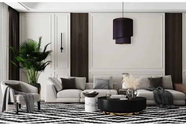 Duolla - Luster na lanku PARIS 1xE27/15W/230V pr. 40 cm čierna/zlatá