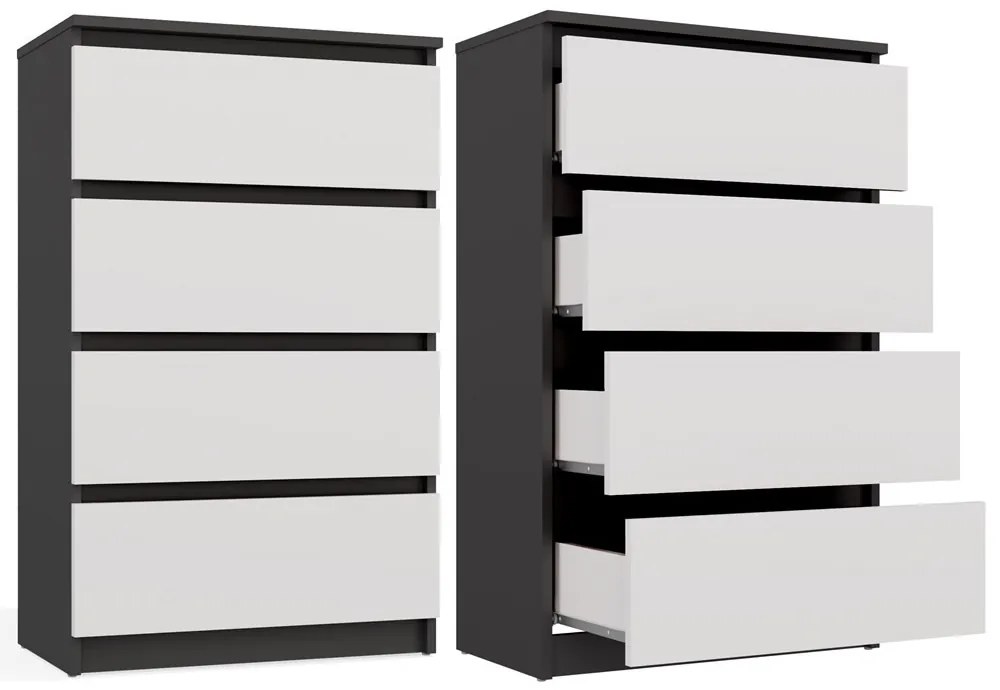 Komoda Malwa M4 70 cm antracit/bílá