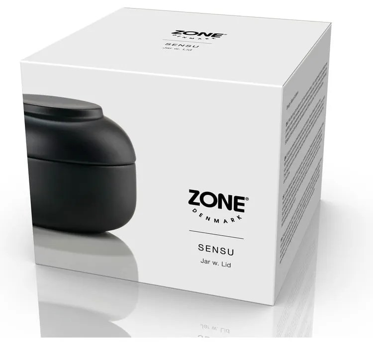 Čierny kameninový kúpeľňový organizér na vatové tampóny Sensu – Zone