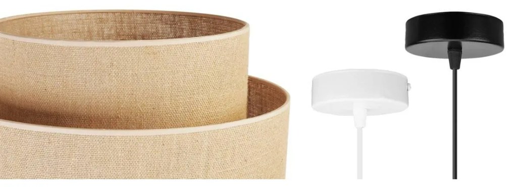 Závesné svietidlo Juta, 1x jutové tienidlo, (výber z 2 farieb konštrukcie), (fi 40cm)
