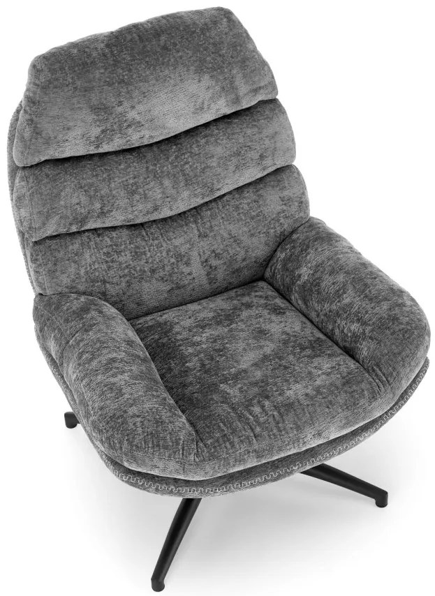 Křeslo s podnožkou Dario popelavě šedé