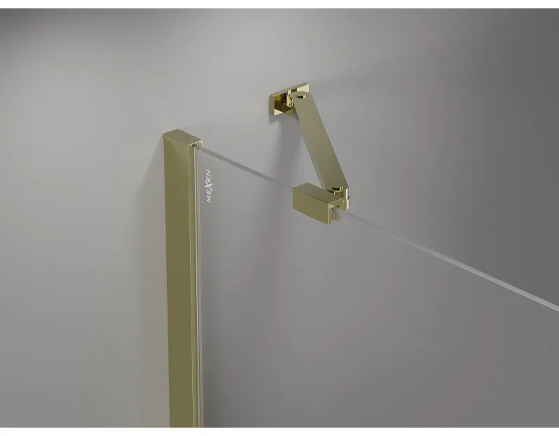 Mexen MIST, 1-krídlové sprchové dvere (1d+1s) 95x200 cm, 6mm číre sklo, zlatý profil, 8A4-095-000-50-00