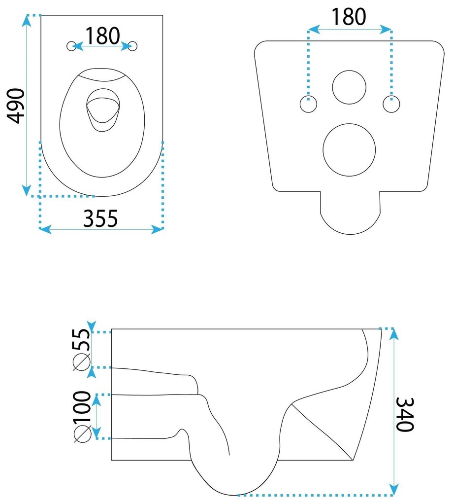 Rea Gustavo, závesná WC misa + toaletné sedadlo, biela, REA-C1652