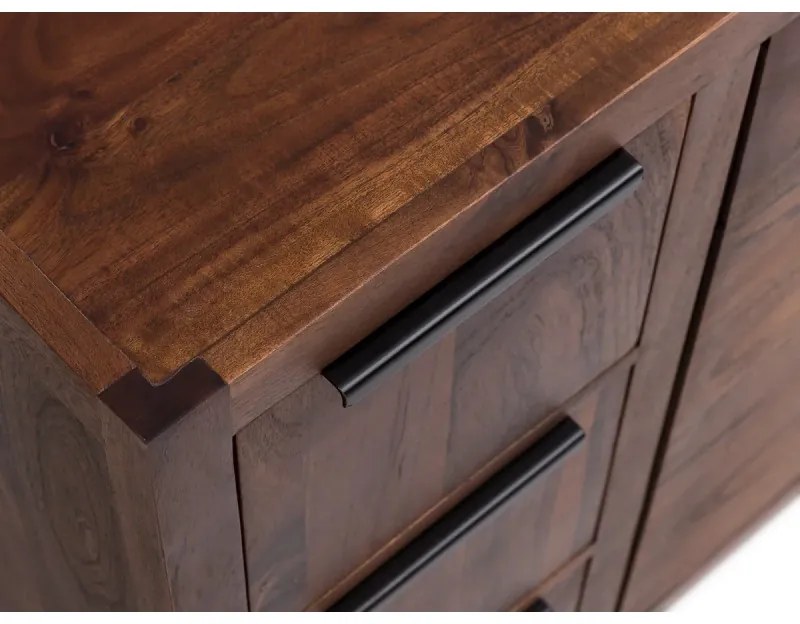 furniture-nabytek.cz - Masívna skrinka do kúpeľne Sydney Dark II z akáciového dreva, lakovaná, hnedá