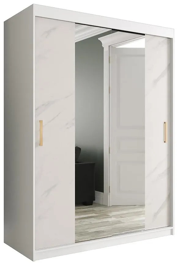 Skriňa Marmur T1 150 biely/mramor biely