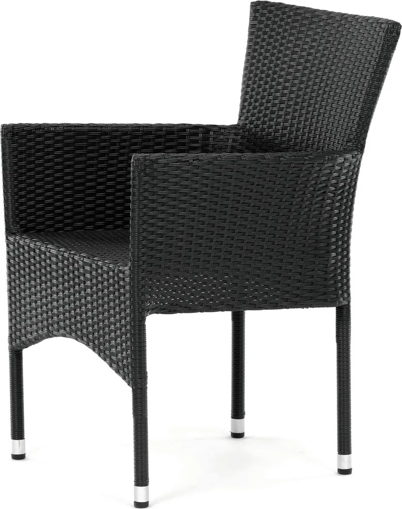 Autronic BONTEC Záhradná stolička, kov, polyratan, čierna, AZC-S2117 BK Farba: Čierna
