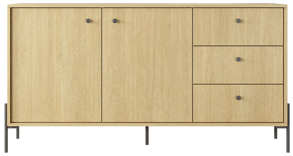 Komoda Scandia 2D3S (dub scandi + jedlička scandi). Akcia -20%. Vlastná spoľahlivá doprava až k Vám domov. 1071386