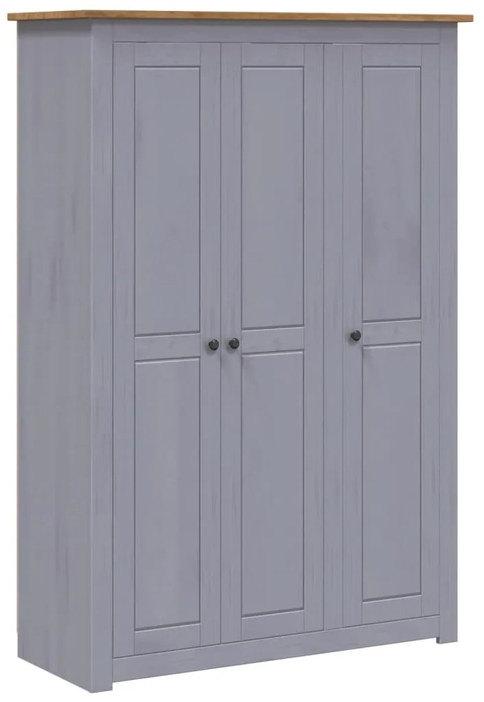 vidaXL 3-dverový šatník sivý 118x50x171,5 cm borovicové drevo Panama Range